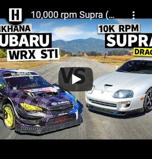 10,000 rpm Supra (With 1,100hp) Races Travis Pastrana’s 862hp Subaru WRX STI Gymkhana Car