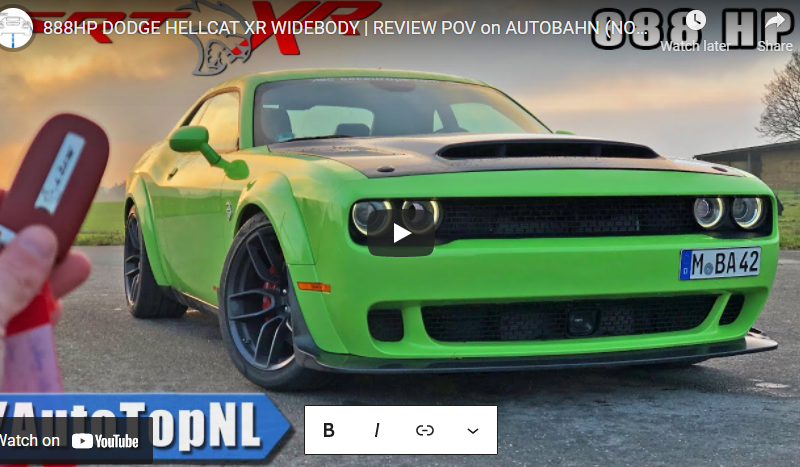 888HP DODGE HELLCAT XR WIDEBODY | REVIEW POV on AUTOBAHN (NO SPEED LIMIT) by AutoTopNL