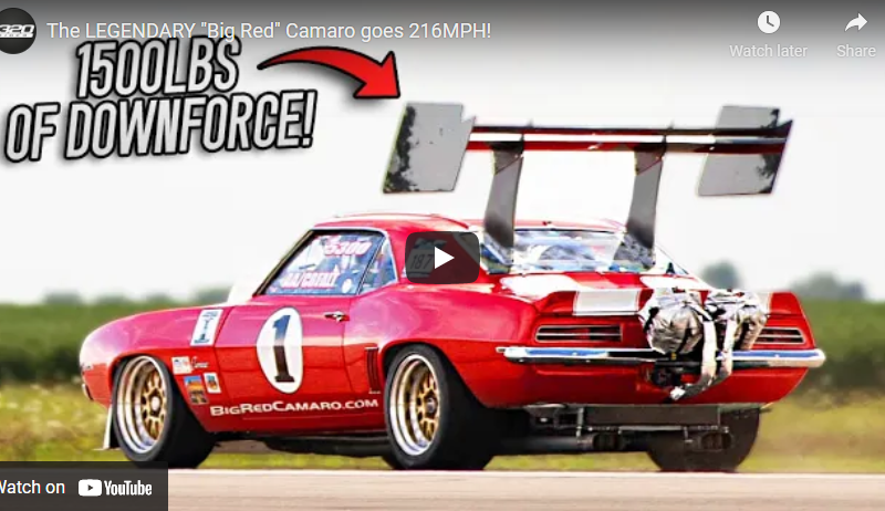 The LEGENDARY “Big Red” Camaro goes 216MPH!