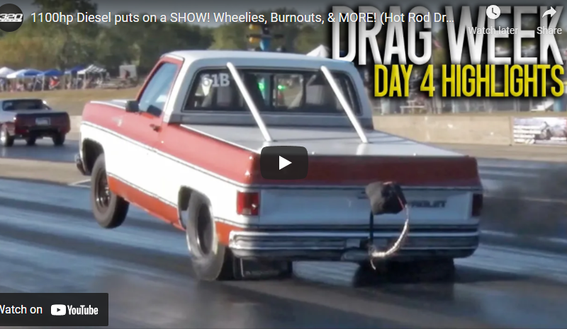 1100hp Diesel puts on a SHOW! Wheelies, Burnouts, & MORE! (Hot Rod Drag Week: Day 4)