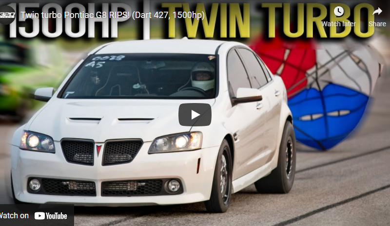 Twin turbo Pontiac G8 RIPS! (Dart 427, 1500hp)