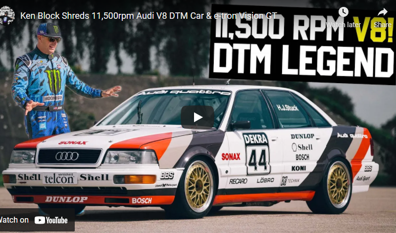 Ken Block Shreds 11,500rpm Audi V8 DTM Car & e-tron Vision GT