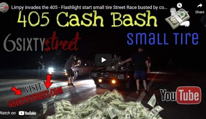 Limpy invades the 405 – Flashlight start small tire Street Race busted by cops and kept racing