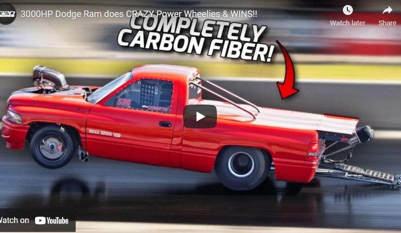 3000HP Dodge Ram does CRAZY Power Wheelies & WINS!!