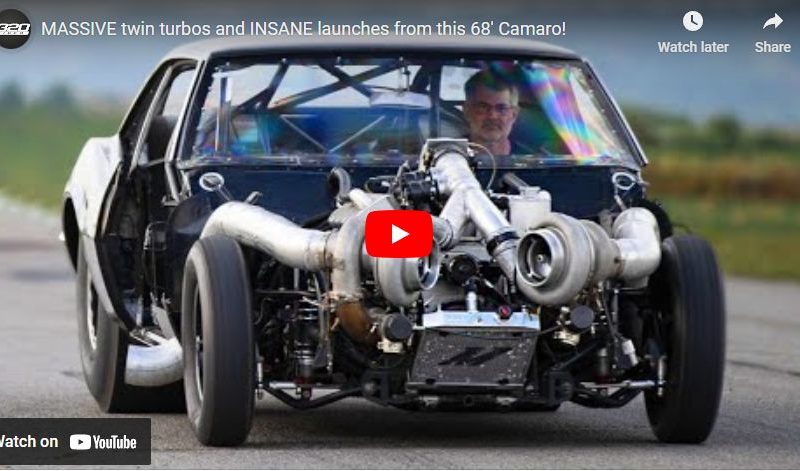 MASSIVE twin turbos and INSANE launches from this 68′ Camaro!