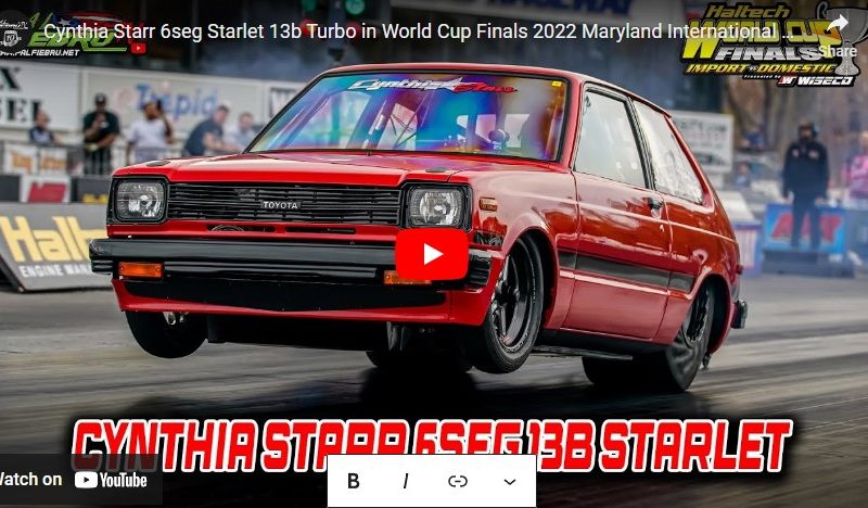 Cynthia Starr 6sec Starlet 13b Turbo in World Cup Finals 2022 Maryland International Raceway