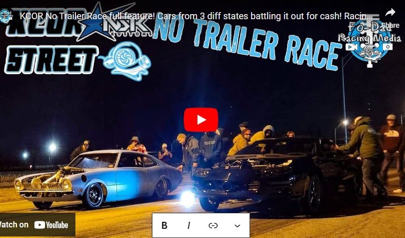 KCOR No Trailer Race full feature! Cars from 3 diff states battling it out for cash! Racing @ 14 min