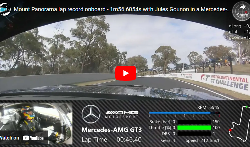 Mount Panorama lap record onboard – 1m56.6054s with Jules Gounon in a Mercedes-AMG GT3